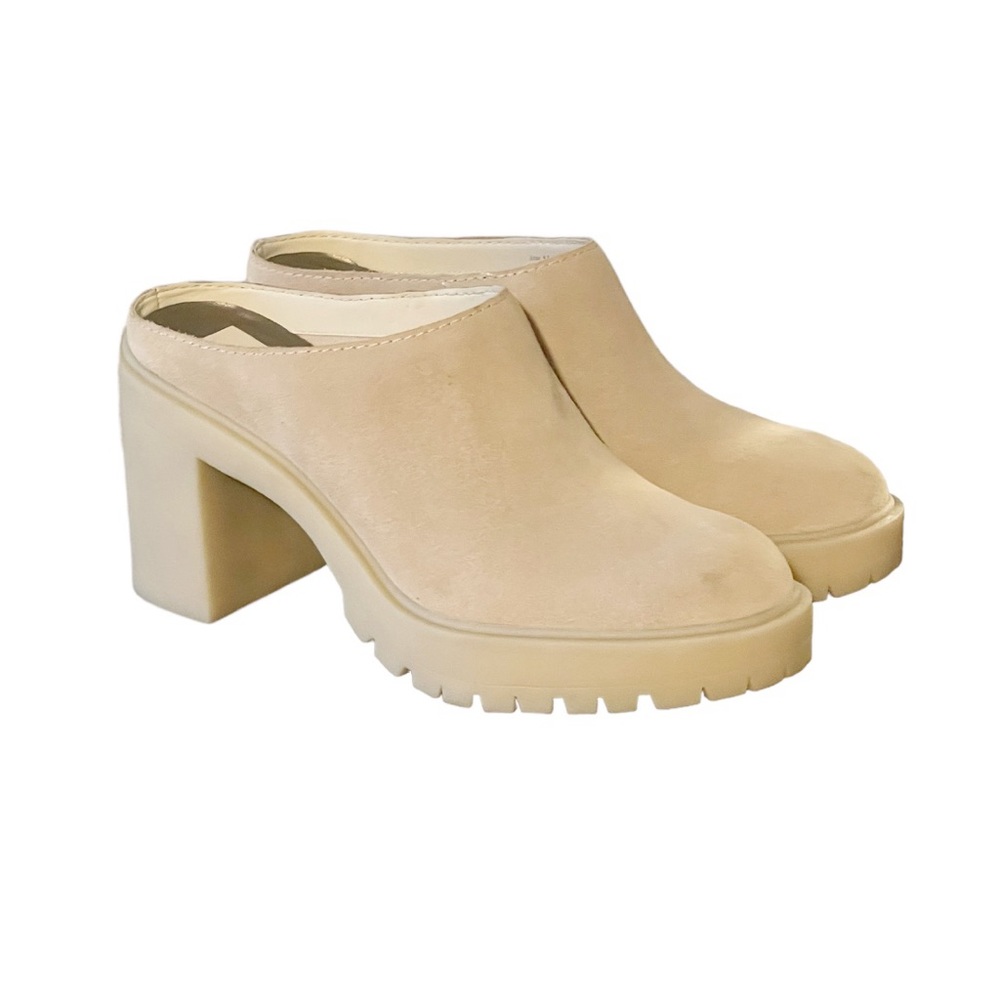 Dolce Vita Beige Suede Platform Shoes / Clogs